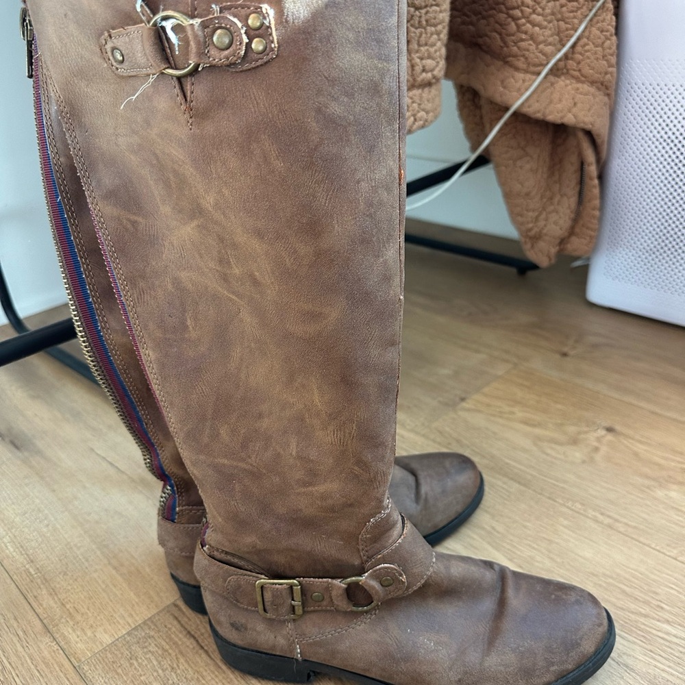 Madden Girl Tan Over the Knee Boots